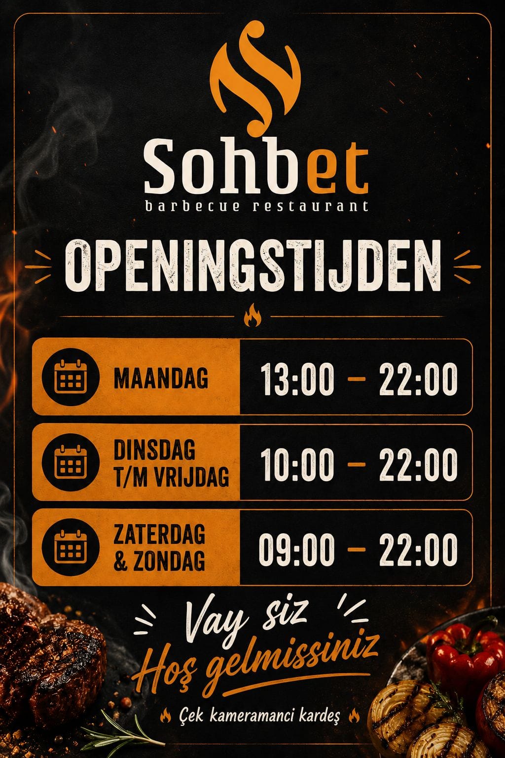 Openingstijden Sohbet Restaurant